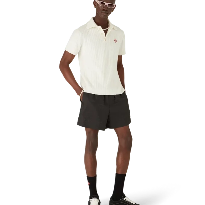 Pantaloni scurți de baie din jacquard cu monogramă