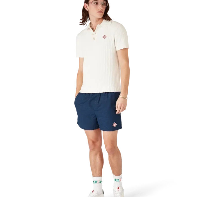 Pantaloni scurți de baie din jacquard cu monogramă