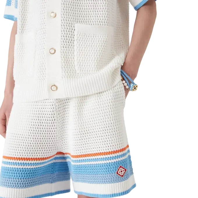 Pantaloni scurți de tenis din bumbac croșetat