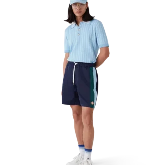 Pantaloni scurți de trening cu dungi subțiri și frunze de laur