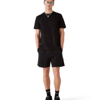 Pantaloni scurți de trening cu monogramă din cristale