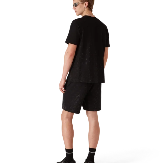 Pantaloni scurți de trening cu monogramă din cristale