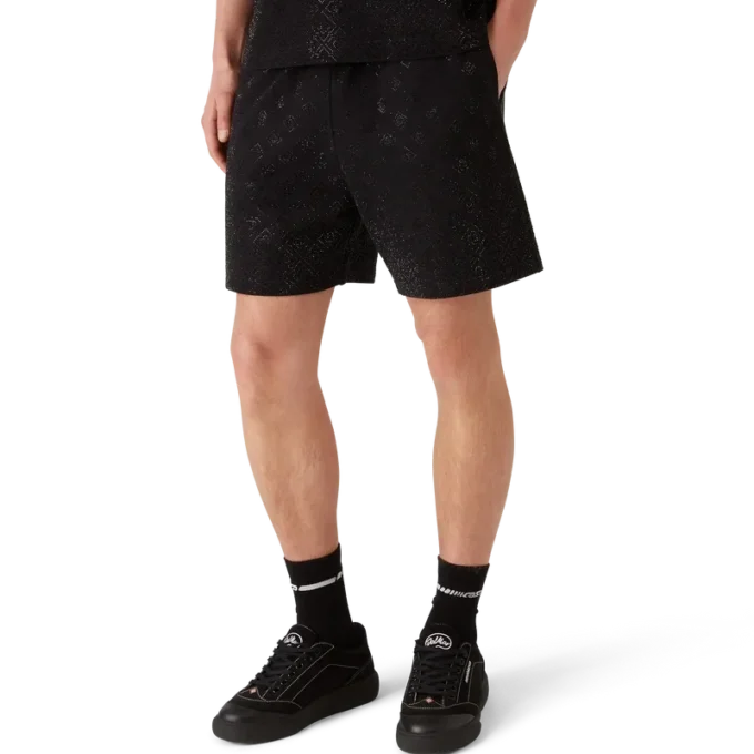 Pantaloni scurți de trening cu monogramă din cristale