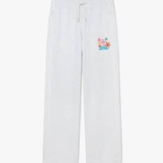 Pantaloni scurți de trening gri cu broderie