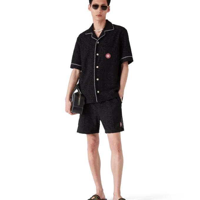 Pantaloni scurți din țesătură de prosop Jacquard Monogram