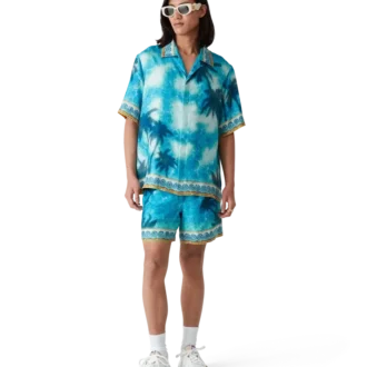 Pantaloni scurți din mătase cu emblemă Poolside Pantaloni scurți din mătase cu emblemă Poolside