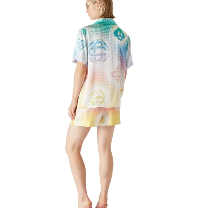 Pantaloni scurți din mătase cu logo Halftone Pantaloni scurți din mătase cu logo Halftone