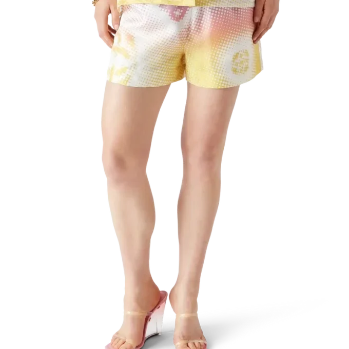 Pantaloni scurți din mătase cu logo Halftone Pantaloni scurți din mătase cu logo Halftone