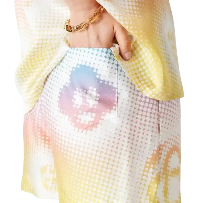 Pantaloni scurți din mătase cu logo Halftone Pantaloni scurți din mătase cu logo Halftone