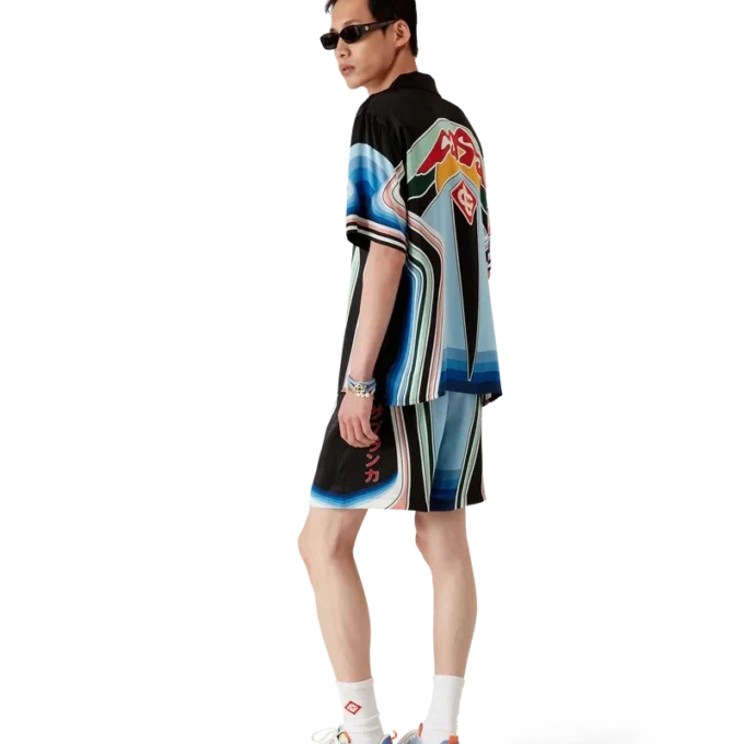 Pantaloni scurți din mătase Graphic Mountain