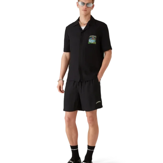 Pantaloni scurți din mătase jacquard Volcano Pantaloni scurți din mătase jacquard Volcano