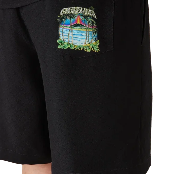 Pantaloni scurți din mătase jacquard Volcano Pantaloni scurți din mătase jacquard Volcano