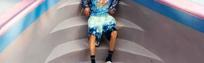 Pantaloni scurți din mătase Surf Lotus