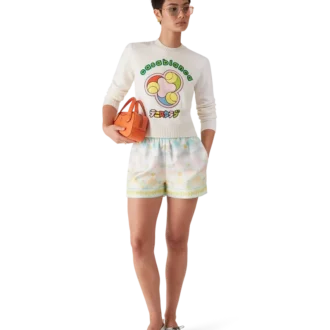 Pantaloni scurți din twill de mătase Candy Icons