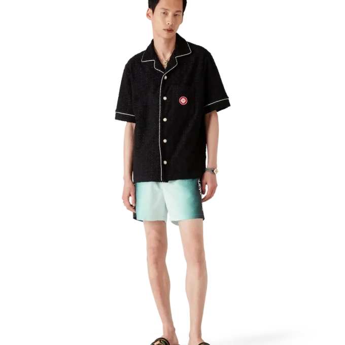 Pantaloni scurți Jacquard cu monogramă în degrade