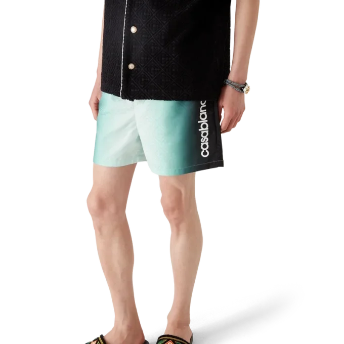 Pantaloni scurți Jacquard cu monogramă în degrade