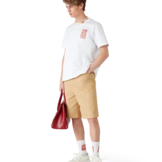 Pantaloni scurți plisați din bumbac