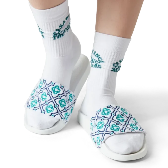 Papuci de baie din material frotir cu monogramă pentru femei