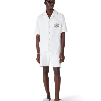 Papuci de piscină albi Monogram pentru bărbați