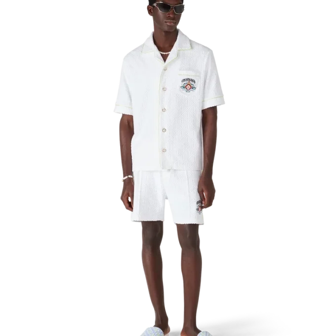 Papuci de piscină albi Monogram pentru bărbați Papuci de piscină albi Monogram pentru bărbați