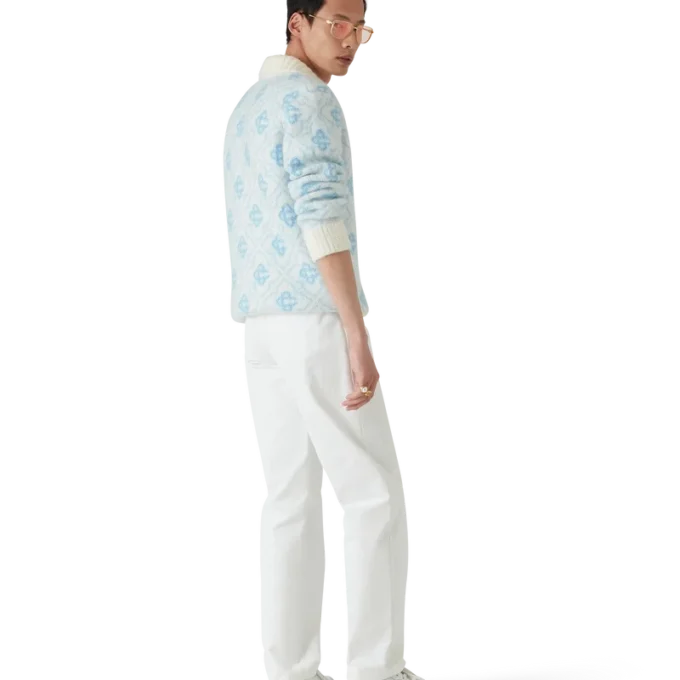 Pulover cu fermoar din mohair cu monogramă