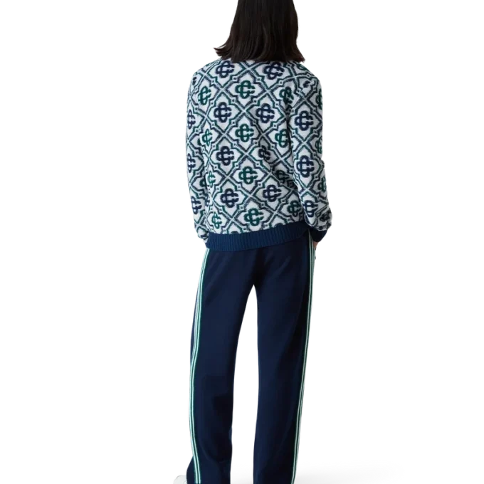 Pulover cu fermoar din tricot cu monogramă Pulover cu fermoar din tricot cu monogramă