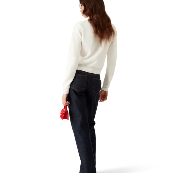 Pulover din bumbac brodat cu ciuperci