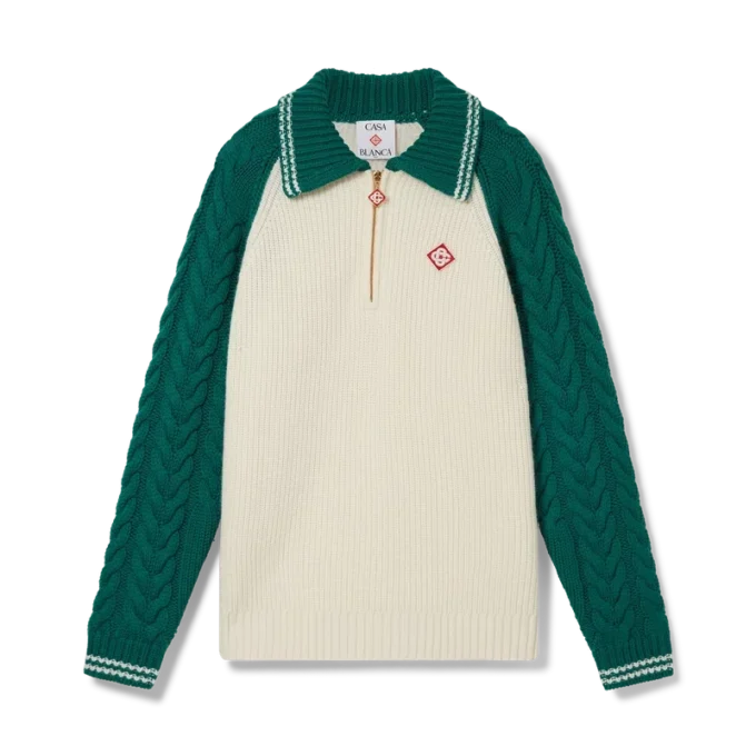 Pulover din cașmir cu tricotaj în formă de cablu