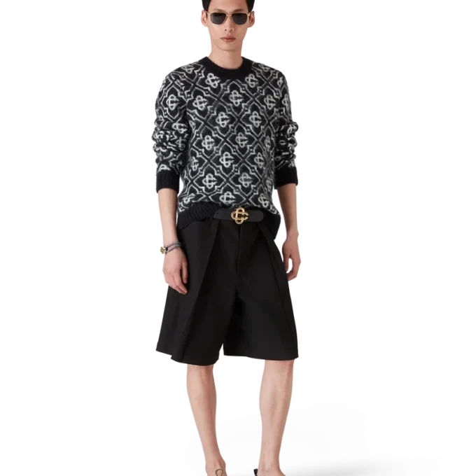 Pulover din mohair cu monogramă