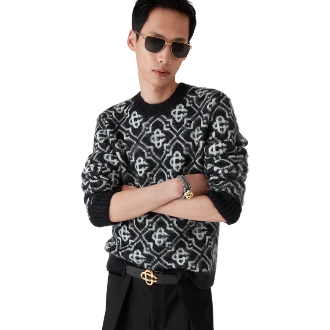 Pulover din mohair cu monogramă
