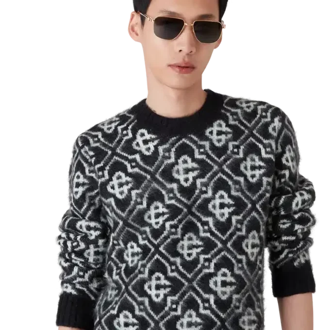 Pulover din mohair cu monogramă