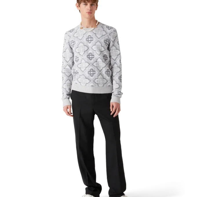 Pulover tricotat cu monogramă