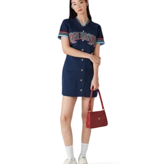 Rochie de baseball din tricot