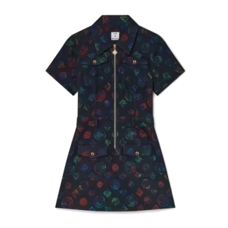 Rochie din denim cu monogramă