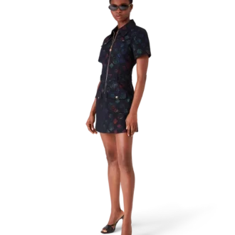 Rochie din denim cu monogramă