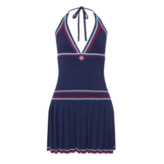 Rochie plisată cu gât halter Rochie plisată cu gât halter
