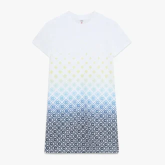 Rochie-tricou cu monogramă albă în degrade Rochie-tricou cu monogramă albă în degrade