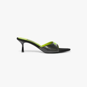 Sandale mule cu toc negru Sandale mule cu toc negru