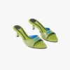 Sandale mule cu toc verde