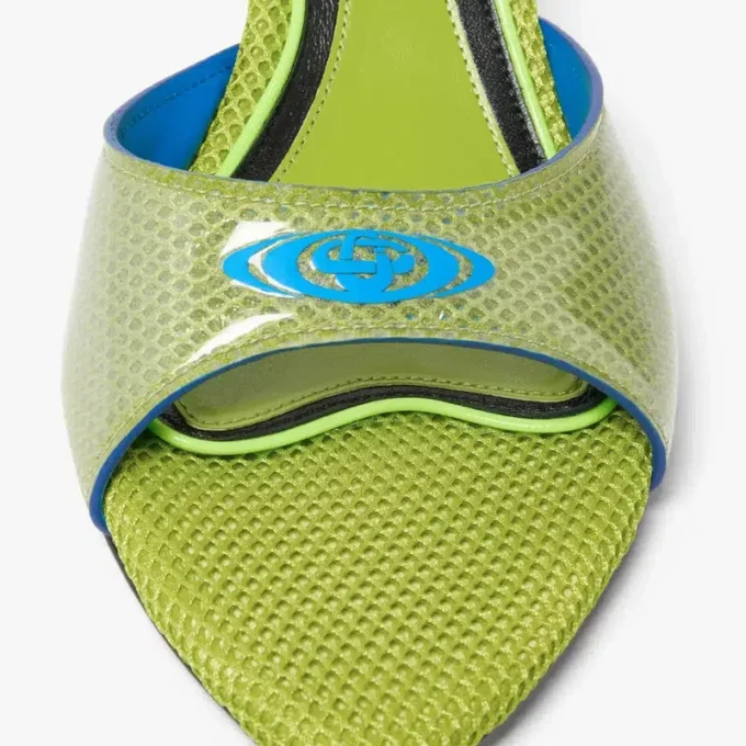 Sandale mule cu toc verde