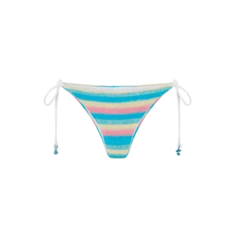 Slip de bikini din țesătură de prosop cu dungi