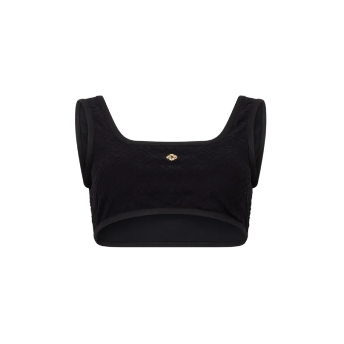 Sutien de bikini din jacquard cu monogramă