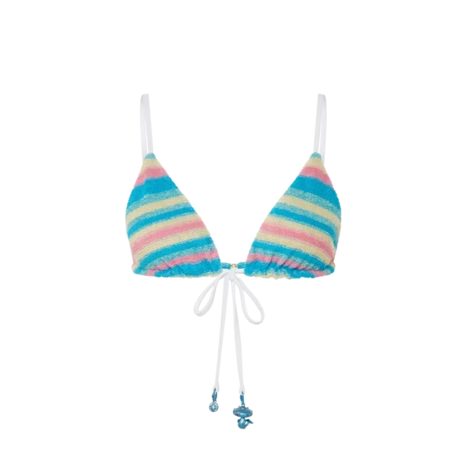 Sutien de bikini din material frotir cu dungi