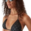Sutien de bikini negru cu monogramă degradată