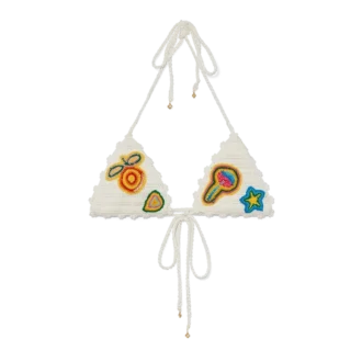 Top de bikini croșetat cu motive