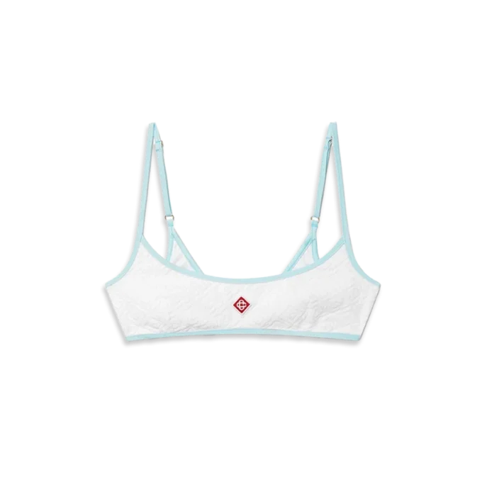 Top de bikini cu monogramă Jacquard