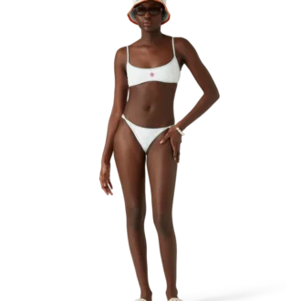 Top de bikini cu monogramă Jacquard