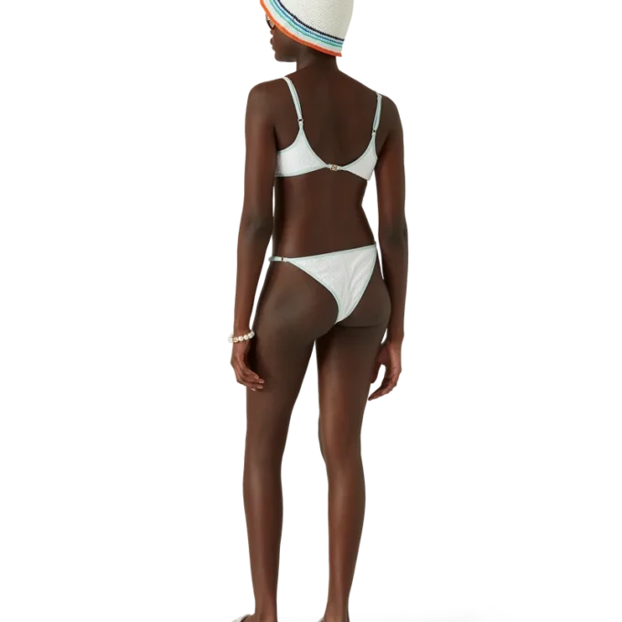 Top de bikini cu monogramă Jacquard