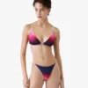 Top de bikini triunghiular cu gradient de culoare aubergine