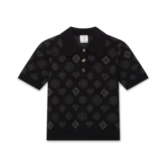Trico de polo cu monogramă Jacquard